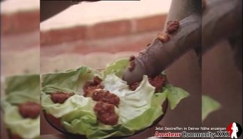 filthy bitch enjoys her cum dressing salad after anal amateurcommunity xxx
