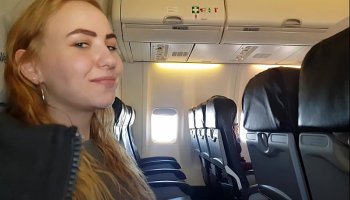 public airplane handjob and blowjob