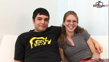 skinny wife with glasses fucks a bbc infront of the cuckold